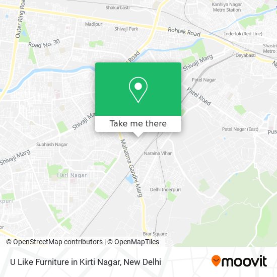 U Like Furniture in Kirti Nagar map