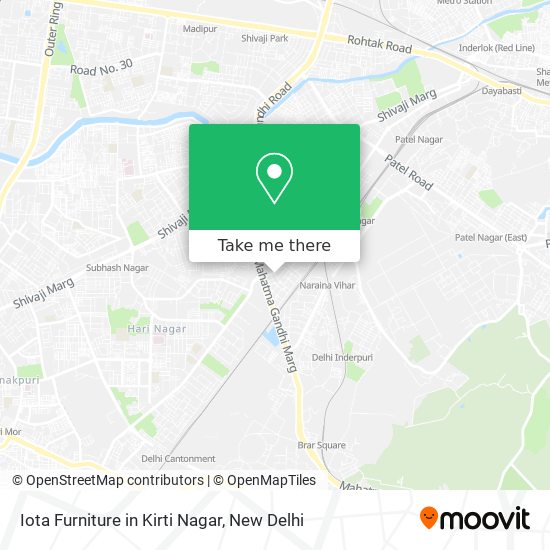 Iota Furniture in Kirti Nagar map