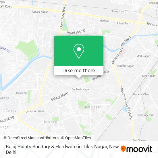 Bajaj Paints Sanitary & Hardware in Tilak Nagar map