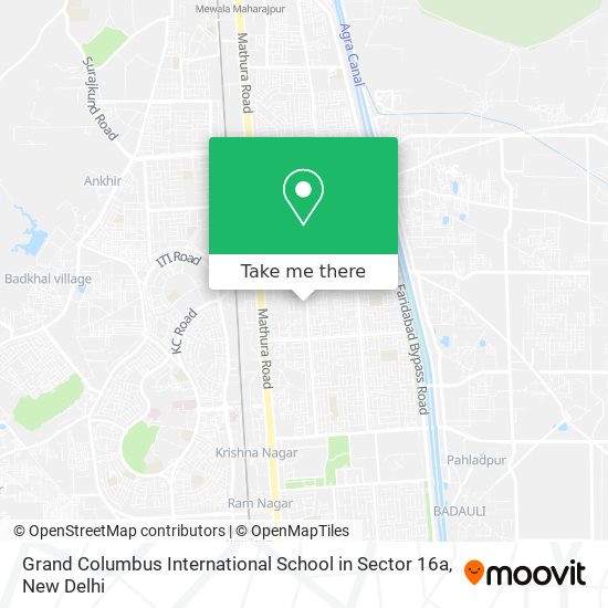 Grand Columbus International School in Sector 16a map
