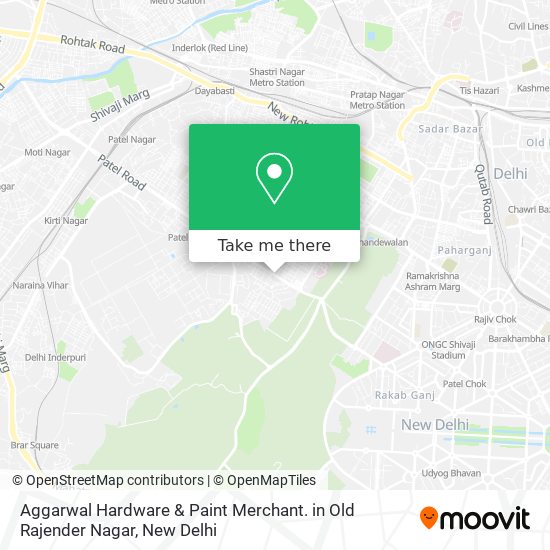 Aggarwal Hardware & Paint Merchant. in Old Rajender Nagar map