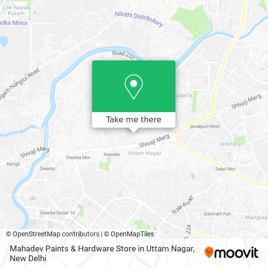 Mahadev Paints & Hardware Store in Uttam Nagar map
