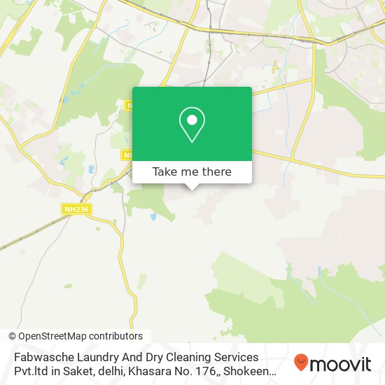 Fabwasche Laundry And Dry Cleaning Services Pvt.ltd in Saket, delhi, Khasara No. 176,, Shokeen Marg map