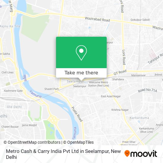 Metro Cash & Carry India Pvt Ltd in Seelampur map