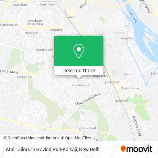 Atal Tailors in Govind Puri-Kalkaji map