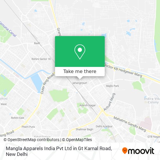Mangla Apparels India Pvt Ltd in Gt Karnal Road map