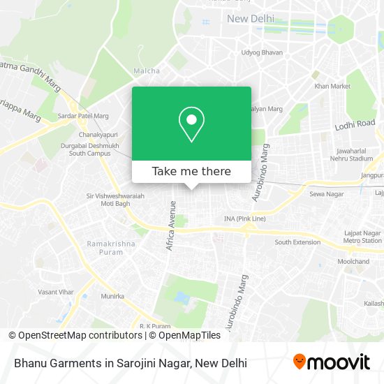 Bhanu Garments in Sarojini Nagar map