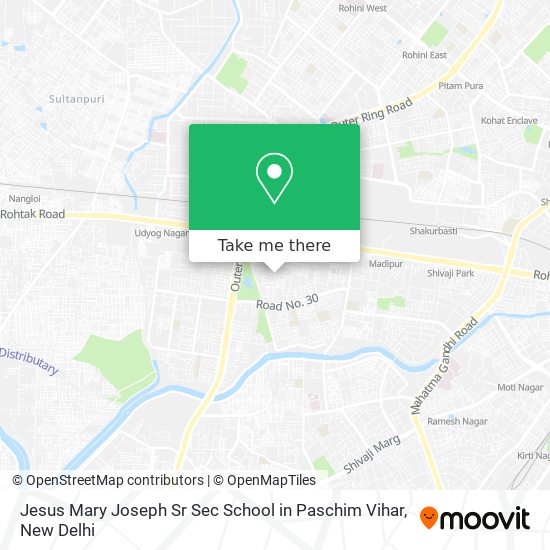 Jesus Mary Joseph Sr Sec School in Paschim Vihar map