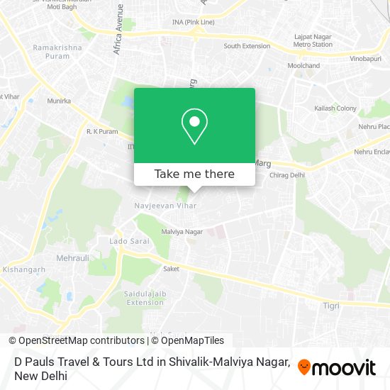 D Pauls Travel & Tours Ltd in Shivalik-Malviya Nagar map