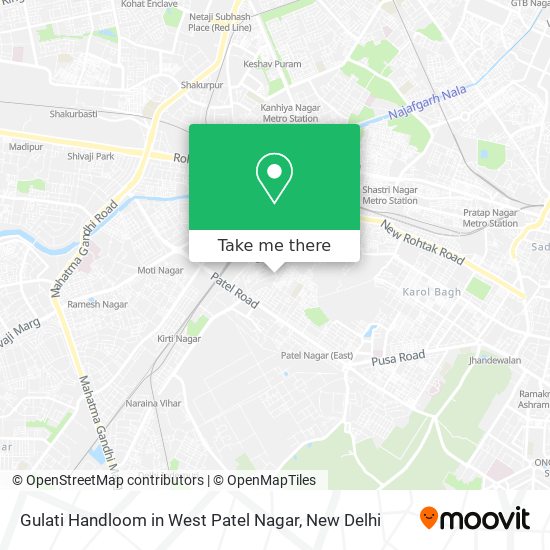 Gulati Handloom in West Patel Nagar map