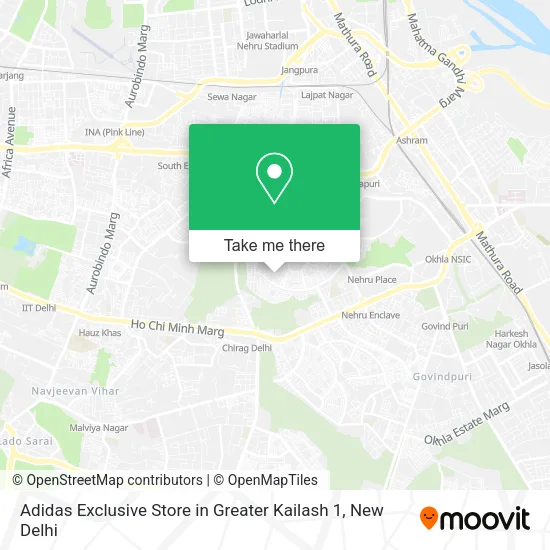 Adidas Exclusive Store in Greater Kailash 1 map