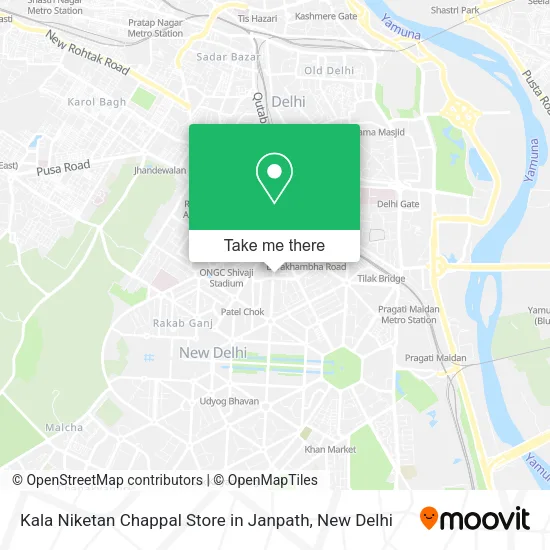 Kala Niketan Chappal Store in Janpath map