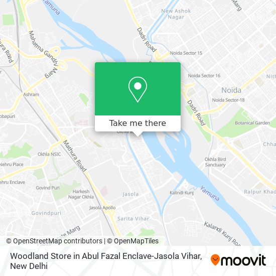 Woodland Store in Abul Fazal Enclave-Jasola Vihar map