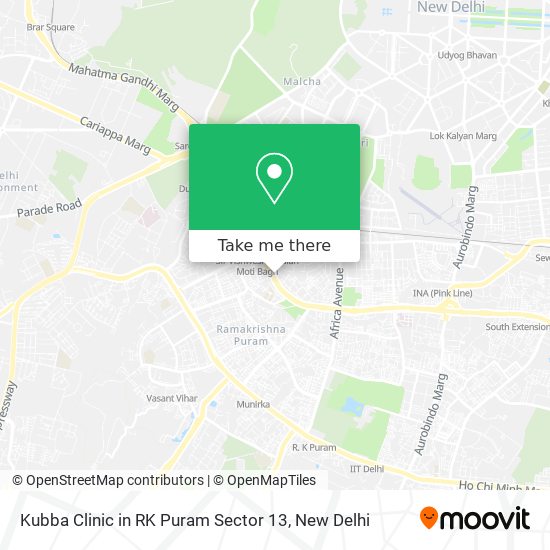 Kubba Clinic in RK Puram Sector 13 map