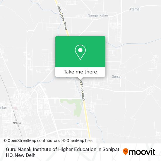 Guru Nanak Institute of Higher Education in Sonipat HO map
