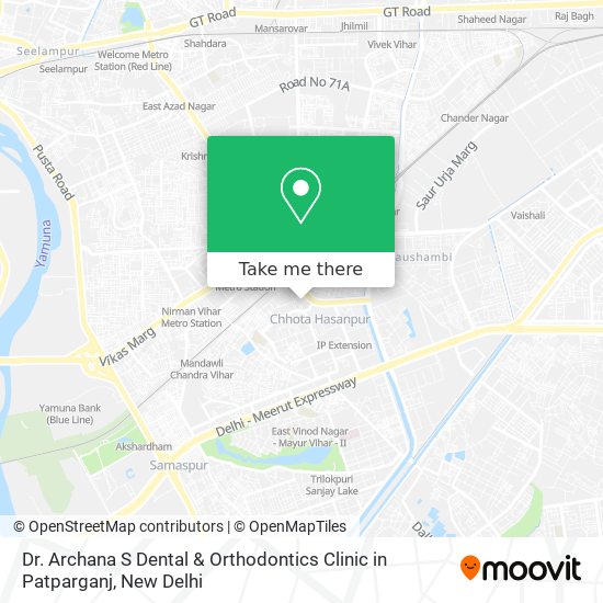 Dr. Archana S Dental & Orthodontics Clinic in Patparganj map