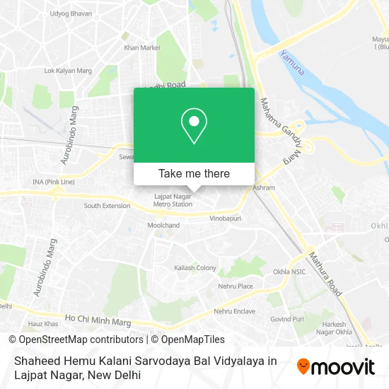 Shaheed Hemu Kalani Sarvodaya Bal Vidyalaya in Lajpat Nagar map