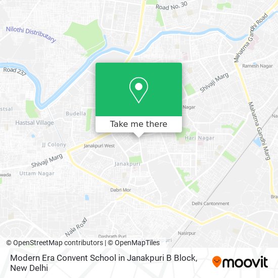 Modern Era Convent School in Janakpuri B Block map