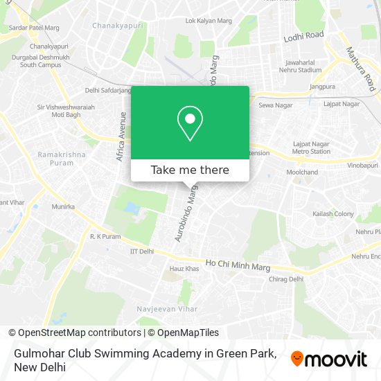 Gulmohar Club Swimming Academy in Green Park map