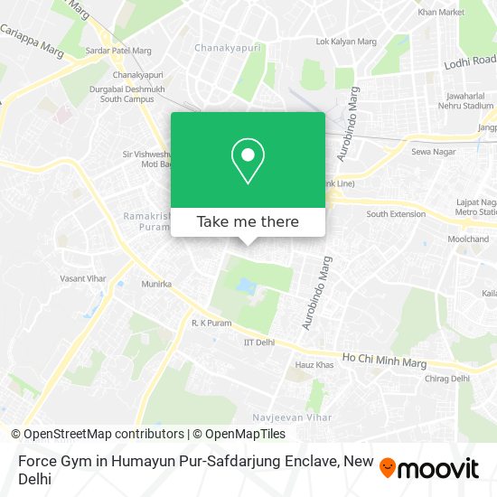 Force Gym in Humayun Pur-Safdarjung Enclave map