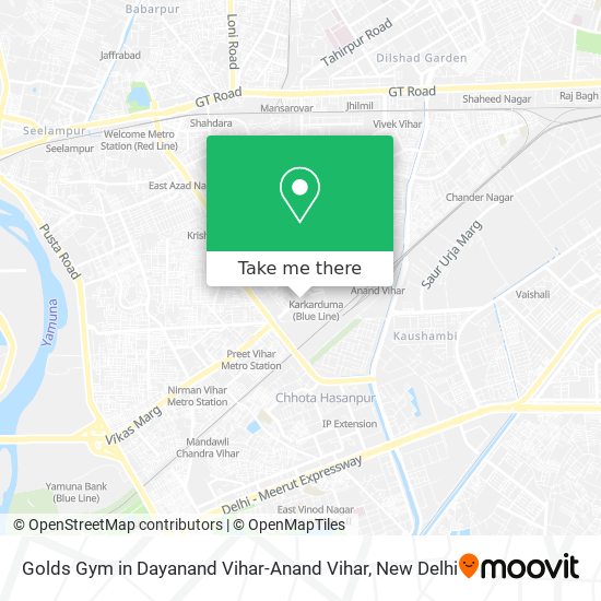 Golds Gym in Dayanand Vihar-Anand Vihar map