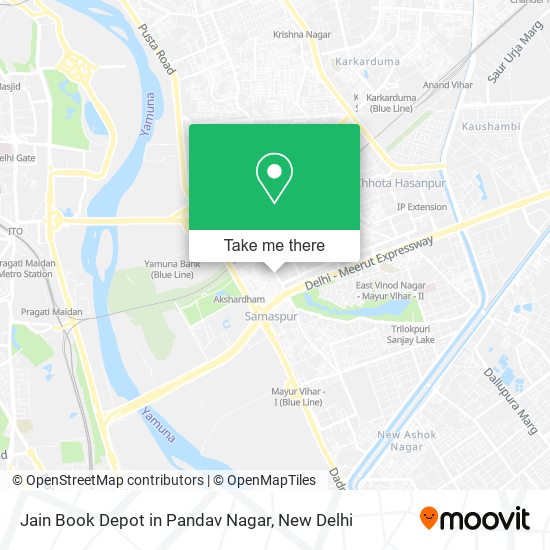 Jain Book Depot in Pandav Nagar map