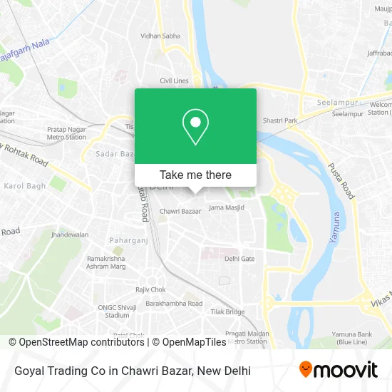 Goyal Trading Co in Chawri Bazar map