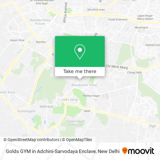 Golds GYM in Adchini-Sarvodaya Enclave map