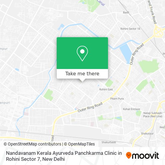 Nandavanam Kerala Ayurveda Panchkarma Clinic in Rohini Sector 7 map