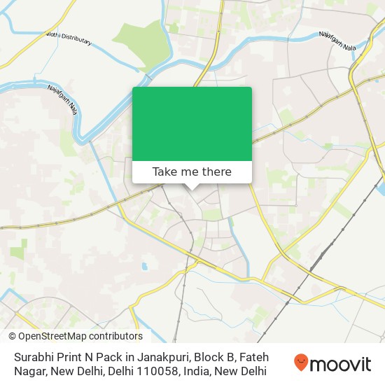 Surabhi Print N Pack in Janakpuri, Block B, Fateh Nagar, New Delhi, Delhi 110058, India map