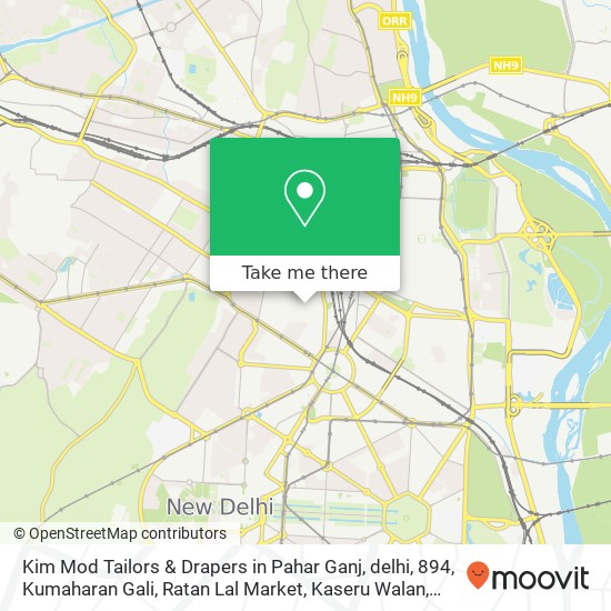 Kim Mod Tailors & Drapers in Pahar Ganj, delhi, 894, Kumaharan Gali, Ratan Lal Market, Kaseru Walan map