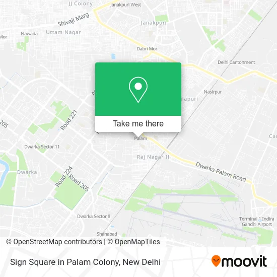 Sign Square in Palam Colony map