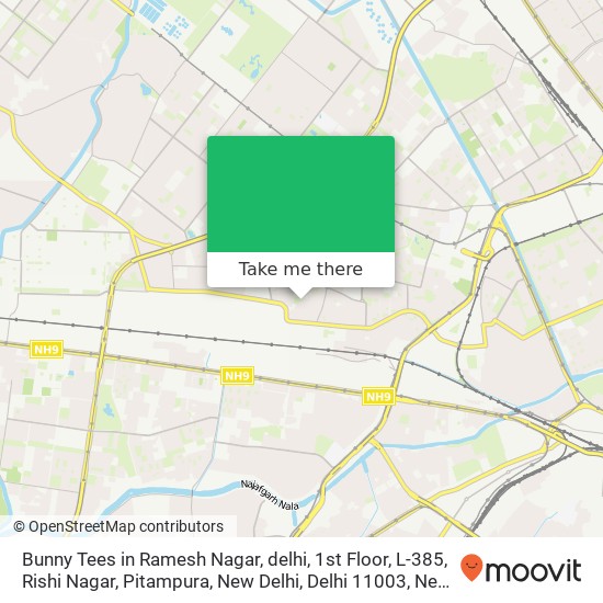 Bunny Tees in Ramesh Nagar, delhi, 1st Floor, L-385, Rishi Nagar, Pitampura, New Delhi, Delhi 11003 map