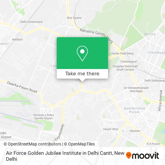 Air Force Golden Jubilee Institute in Delhi Cantt map