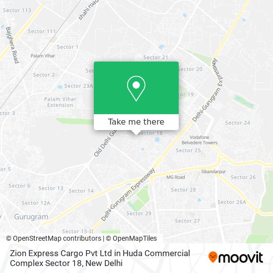 How to get to Zion Express Cargo Pvt Ltd in Huda Commercial Complex Sector  18 in Gurgaon by Bus or Metro?