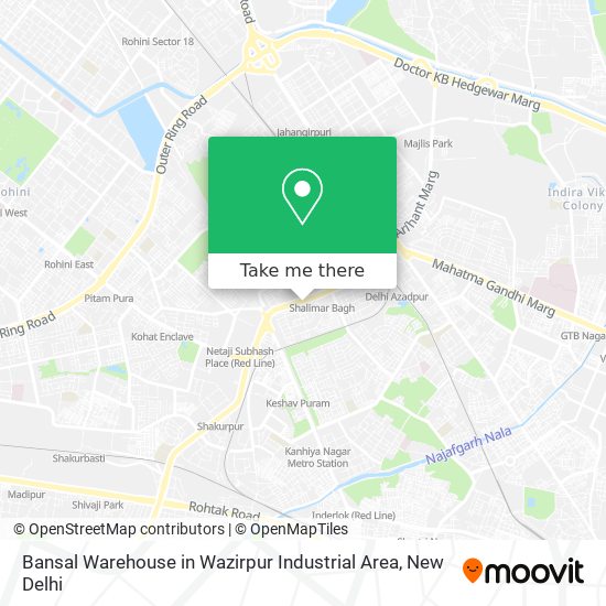 Bansal Warehouse in Wazirpur Industrial Area map