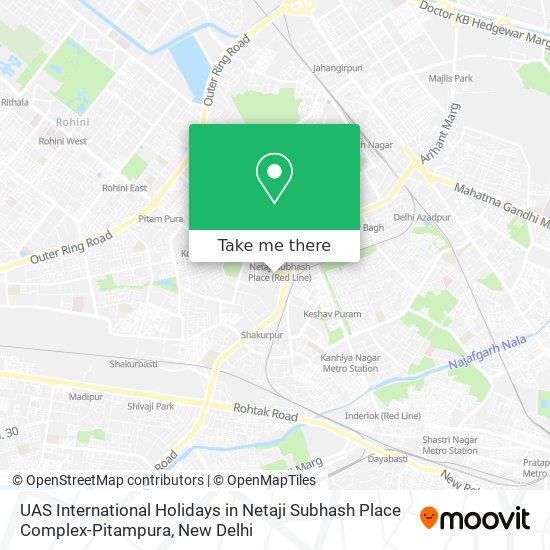 UAS International Holidays in Netaji Subhash Place Complex-Pitampura map