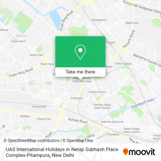 UAS International Holidays in Netaji Subhash Place Complex-Pitampura map