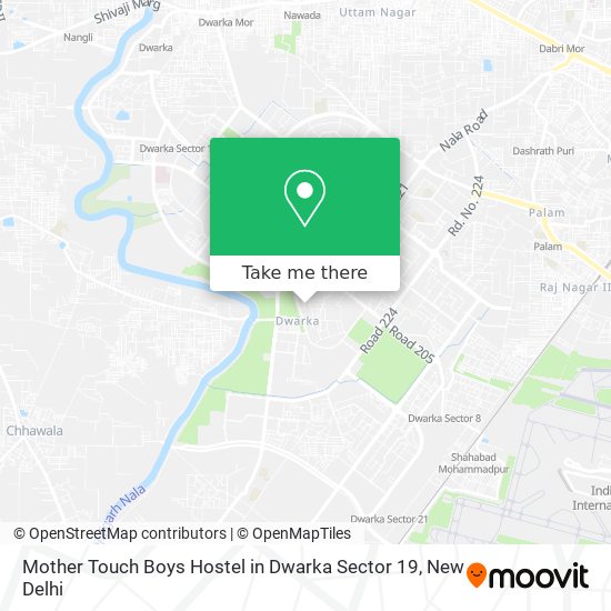 Mother Touch Boys Hostel in Dwarka Sector 19 map