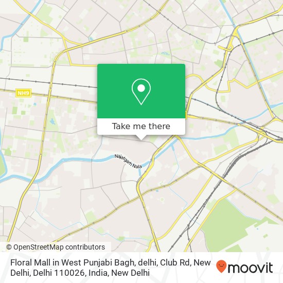 Floral Mall in West Punjabi Bagh, delhi, Club Rd, New Delhi, Delhi 110026, India map