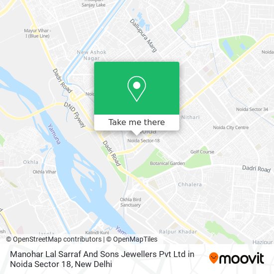 Manohar Lal Sarraf And Sons Jewellers Pvt Ltd in Noida Sector 18 map