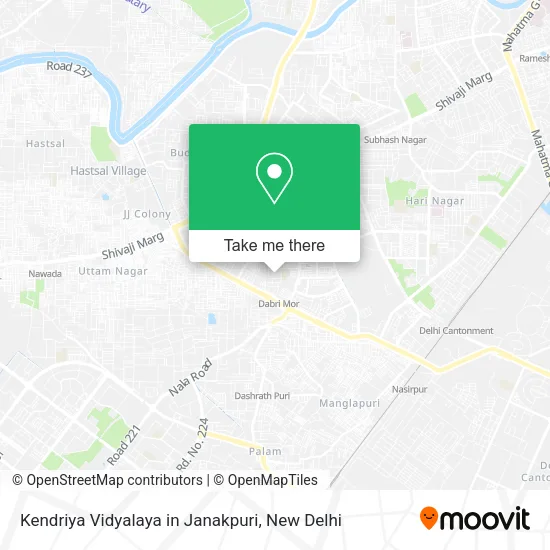 Kendriya Vidyalaya in Janakpuri map