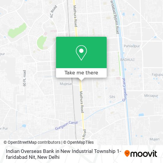 Indian Overseas Bank in New Industrial Township 1-faridabad Nit map