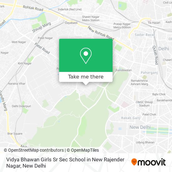 Vidya Bhawan Girls Sr Sec School in New Rajender Nagar map