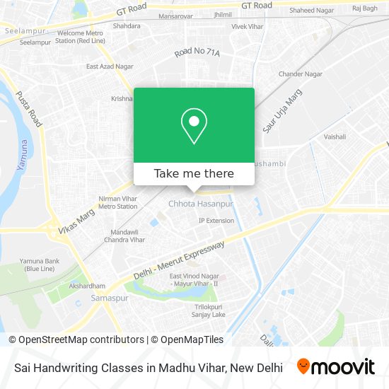 Sai Handwriting Classes in Madhu Vihar map