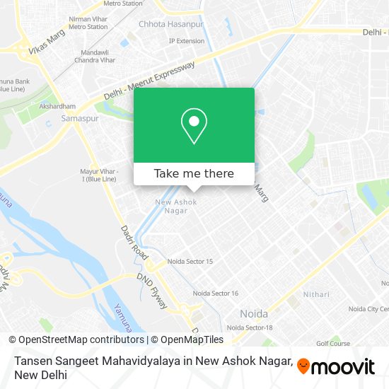 Tansen Sangeet Mahavidyalaya in New Ashok Nagar map