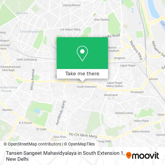 Tansen Sangeet Mahavidyalaya in South Extension 1 map