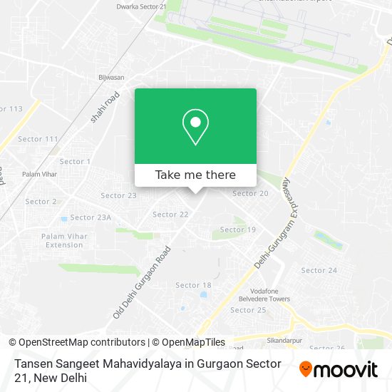 Tansen Sangeet Mahavidyalaya in Gurgaon Sector 21 map