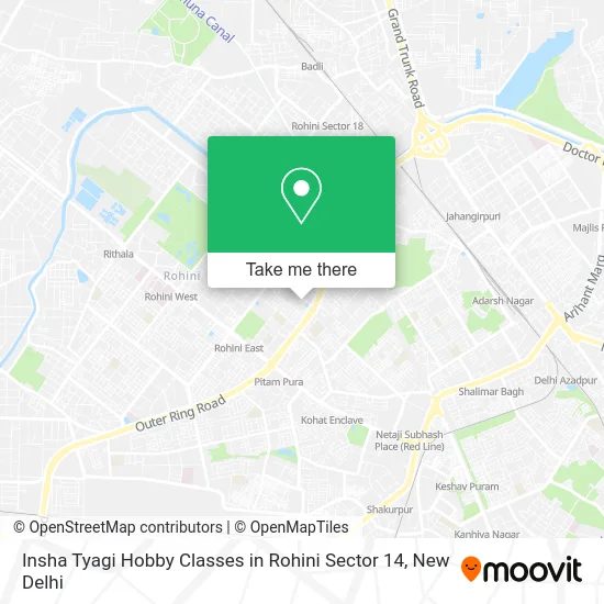 Insha Tyagi Hobby Classes in Rohini Sector 14 map