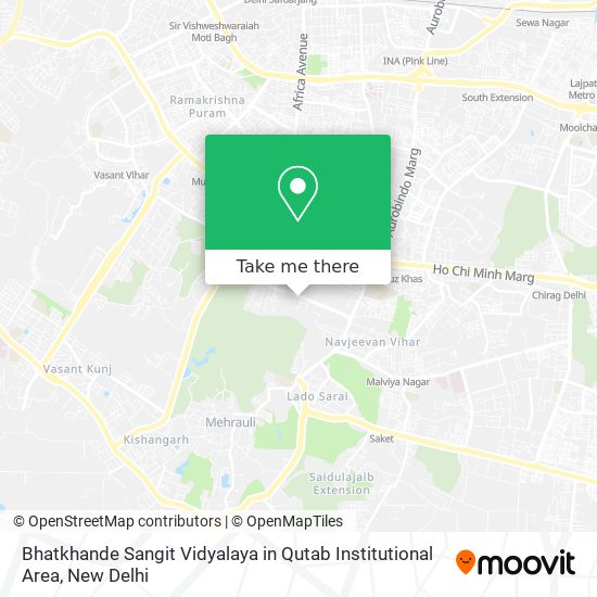 Bhatkhande Sangit Vidyalaya in Qutab Institutional Area map